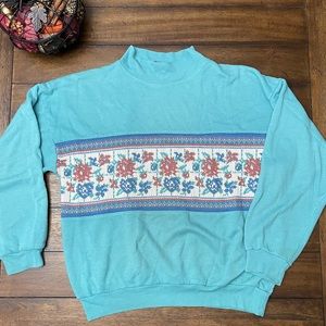 Vintage 80s Sweater with Knitting